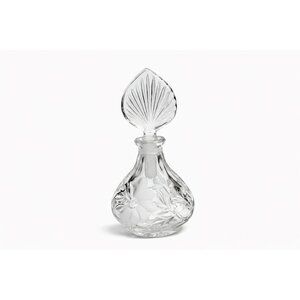 Etched Perfume Bottle and Stopper Lead Crystal Princess House Vintage Heritage